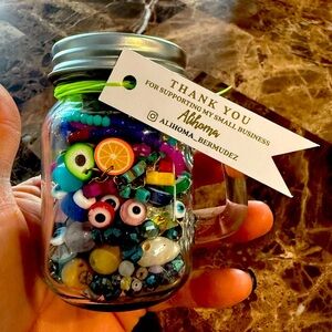Colorful Beaded Jars with Lid